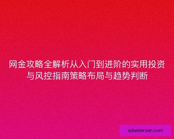 网金攻略全解析从入门到进阶的实用投资与风控指南策略布局与趋势判断 网金攻略全解析从入门到进阶的实用投资与风控指南策略布局与趋势判断